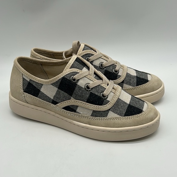 Zodiac Cheezburger Plaid Lace-Up Sneakers Women’s Size 6M Black White Tan NWT - Picture 1 of 12